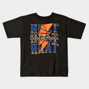 Graphic Basketball Heat Proud Name Vintage Kids T-Shirt